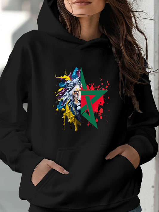 Sweat à Capuche Femme – Fière d’être Marocaine 🇲🇦