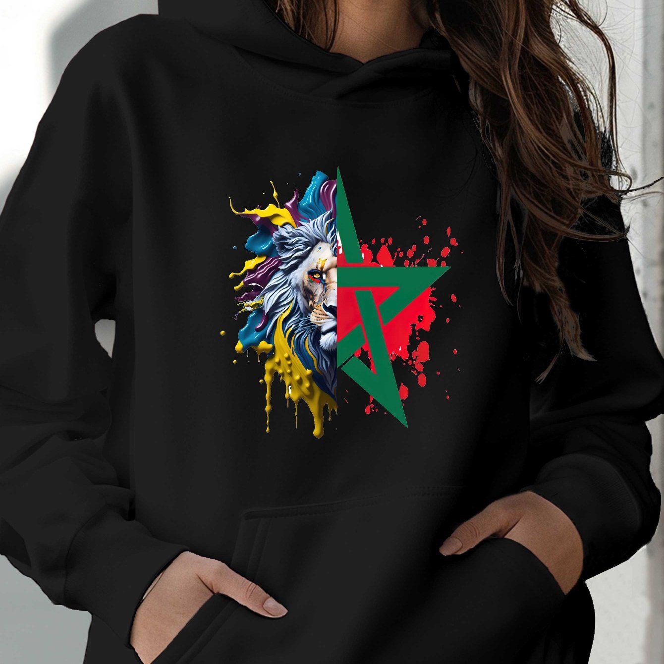 Sweat à Capuche Femme – Fière d’être Marocaine 🇲🇦