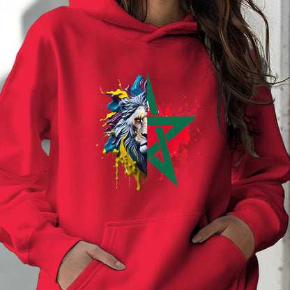Sweat à Capuche Femme – Fière d’être Marocaine 🇲🇦