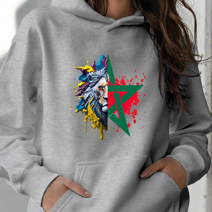 Sweat à Capuche Femme – Fière d’être Marocaine 🇲🇦