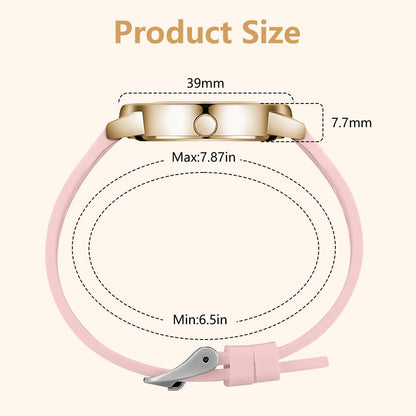 Montre Femme Élégante O – Bracelet en Cuir & Cadran Étoilé Quartz