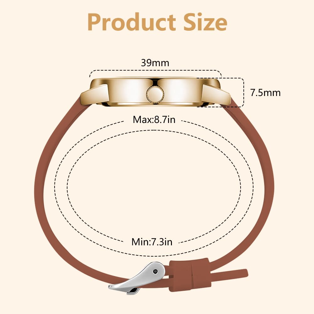 Montre Femme Élégante O – Bracelet en Cuir & Cadran Étoilé Quartz