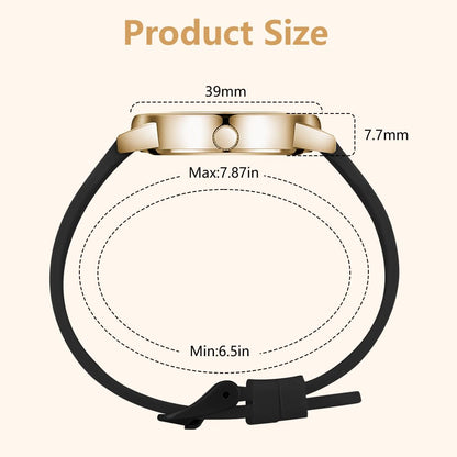 Montre Femme Élégante O – Bracelet en Cuir & Cadran Étoilé Quartz