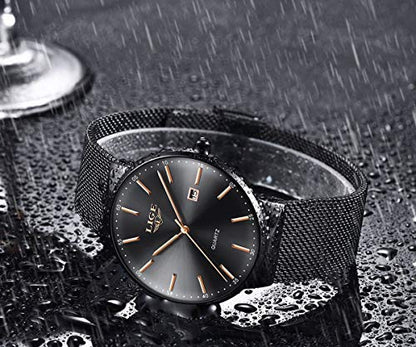 Montre Homme LIGE – Quartz Étanche 3ATM | Acier Inoxydable & Calendrier