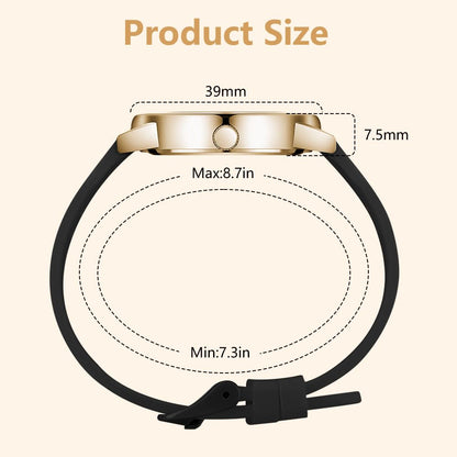 Montre Femme Élégante O – Bracelet en Cuir & Cadran Étoilé Quartz