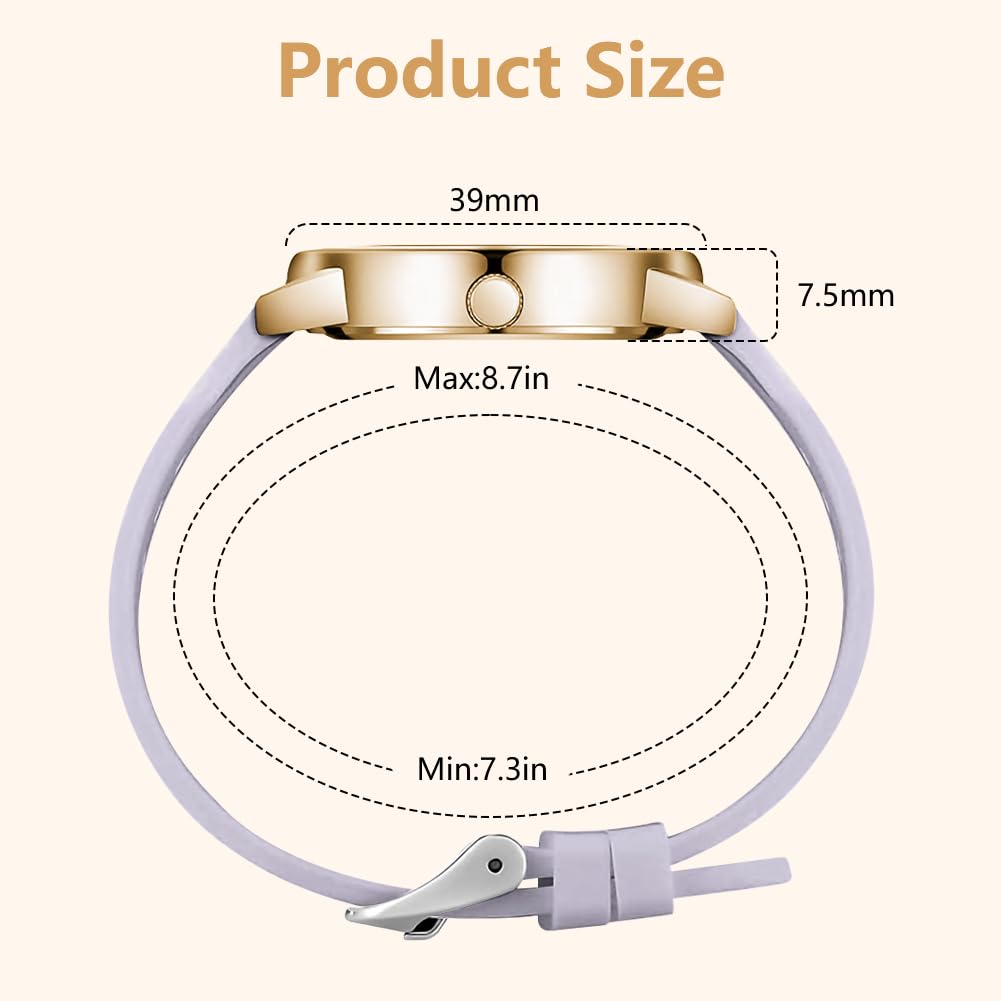 Montre Femme Élégante O – Bracelet en Cuir & Cadran Étoilé Quartz