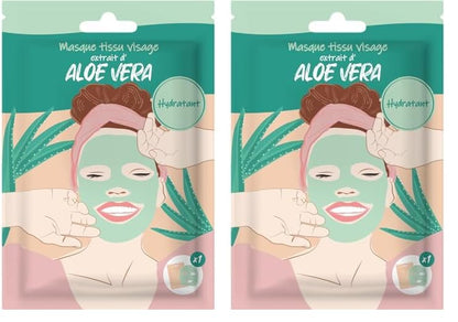 Aloe Vera Fabric Mask - Express Face Care in 10 Minutes - Soft and Hydrated Skin - For Immediate Comfort and Freshness - Hydration, Women's Beauty - Skincare Masque French Tendance