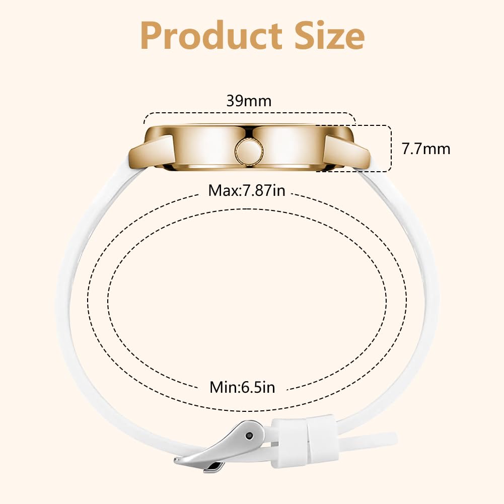 Montre Femme Élégante O – Bracelet en Cuir & Cadran Étoilé Quartz