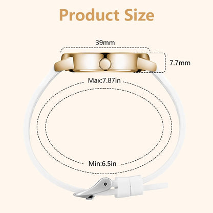 Montre Femme Élégante O – Bracelet en Cuir & Cadran Étoilé Quartz