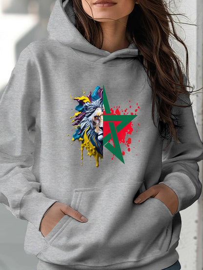 Sweat à Capuche Femme – Fière d’être Marocaine 🇲🇦