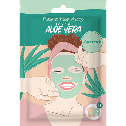 Aloe Vera Fabric Mask - Express Face Care in 10 Minutes - Soft and Hydrated Skin - For Immediate Comfort and Freshness - Hydration, Women's Beauty - Skincare Masque French Tendance