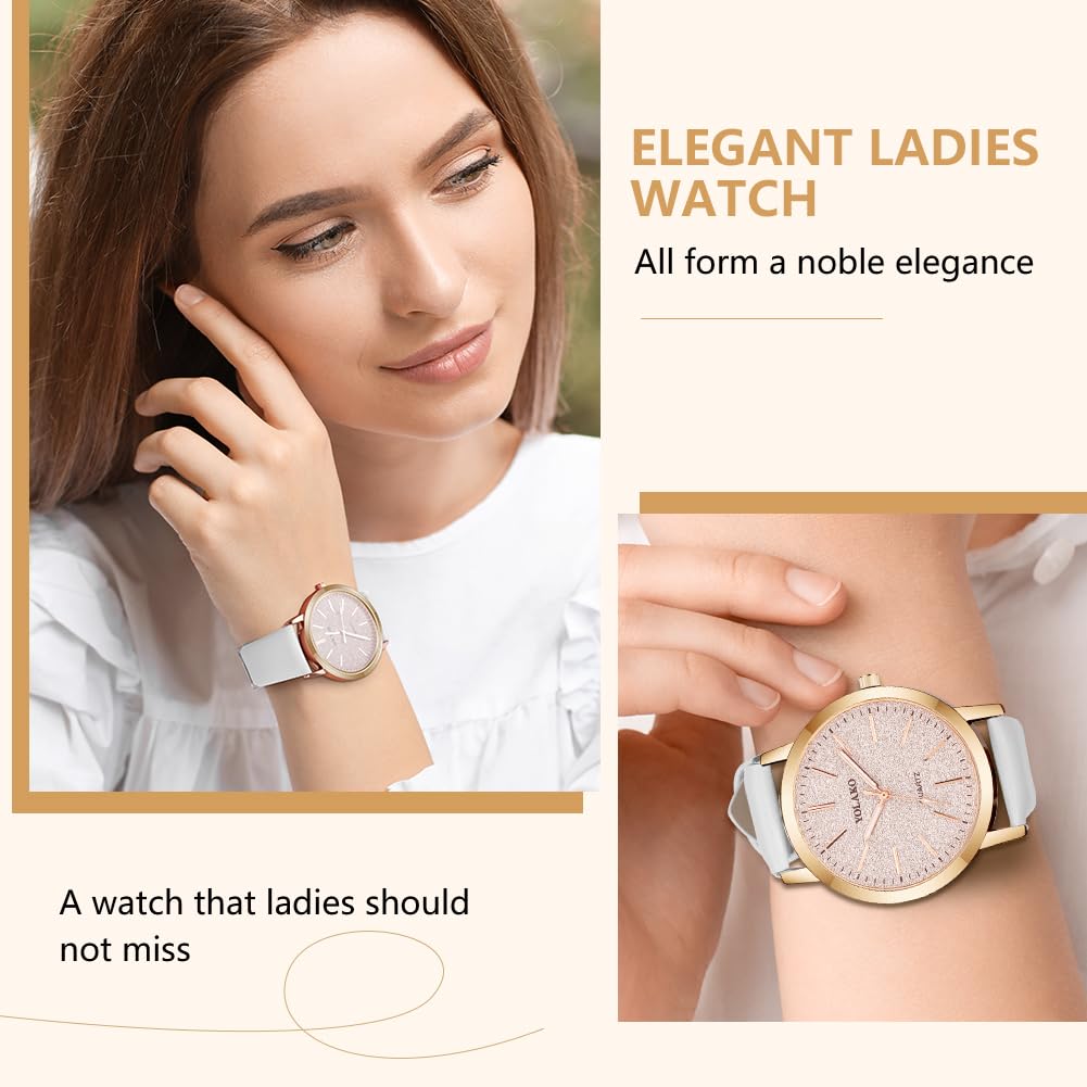Montre Femme Élégante O – Bracelet en Cuir & Cadran Étoilé Quartz