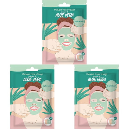 Aloe Vera Fabric Mask - Express Face Care in 10 Minutes - Soft and Hydrated Skin - For Immediate Comfort and Freshness - Hydration, Women's Beauty - Skincare Masque French Tendance