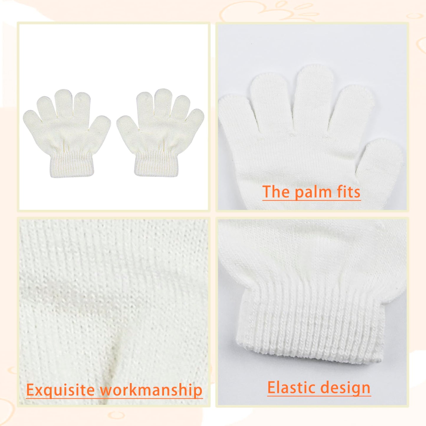 3 in 1 Winter Hat and Scarf Gloves Set, Knitted Warm Neck Warmer with Lining, Children's Winter Hat with Pompom, Winter Set for Girls and Boys 2-6 Years