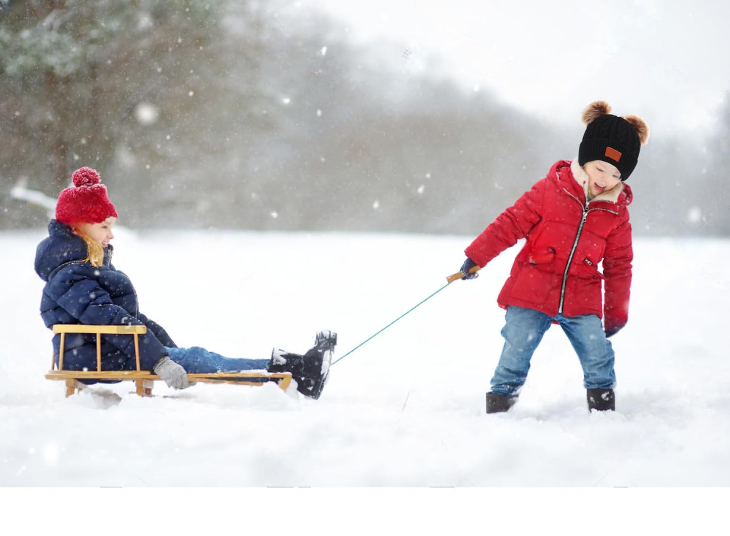 3 in 1 Winter Hat and Scarf Gloves Set, Knitted Warm Neck Warmer with Lining, Children's Winter Hat with Pompom, Winter Set for Girls and Boys 2-6 Years