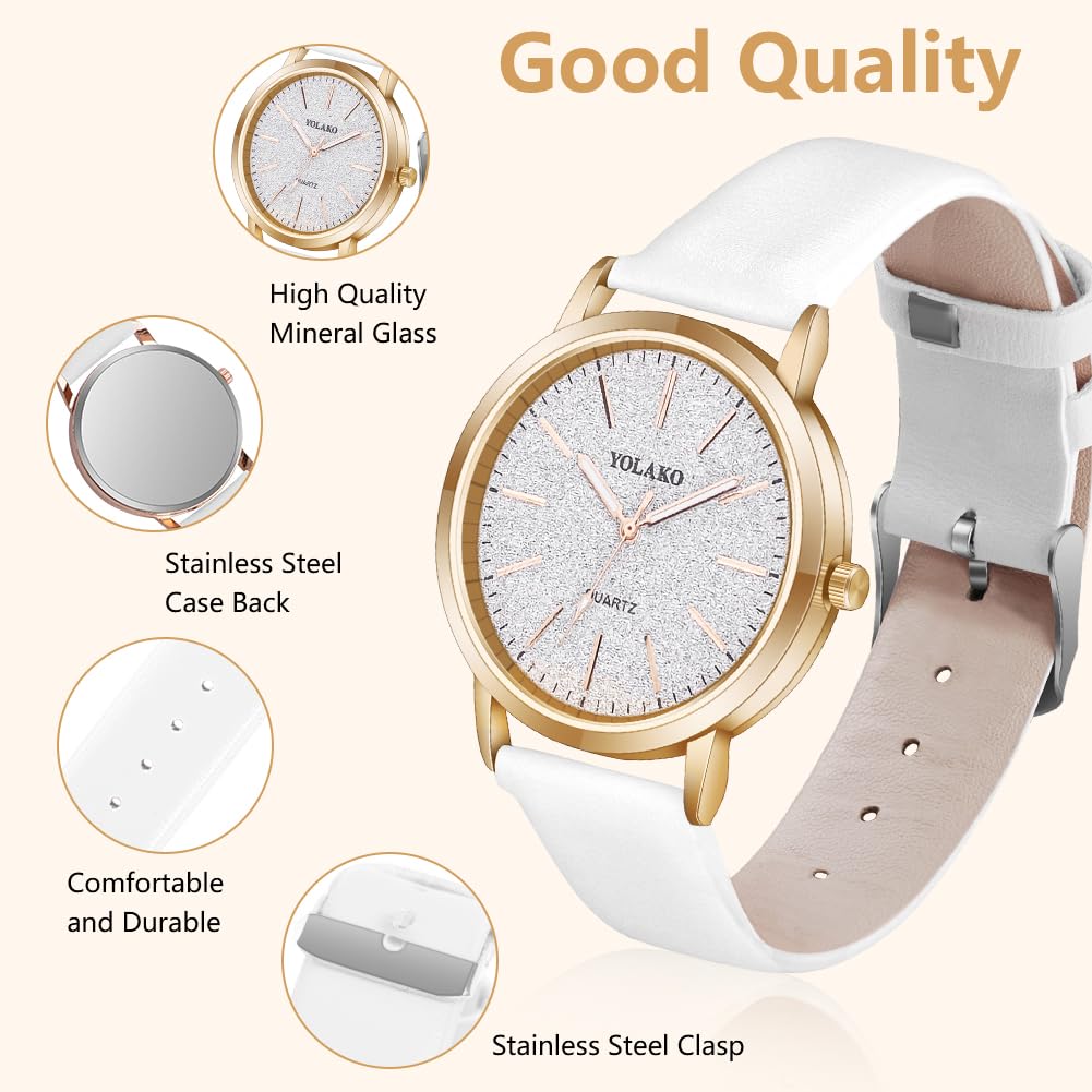 Montre Femme Élégante O – Bracelet en Cuir & Cadran Étoilé Quartz