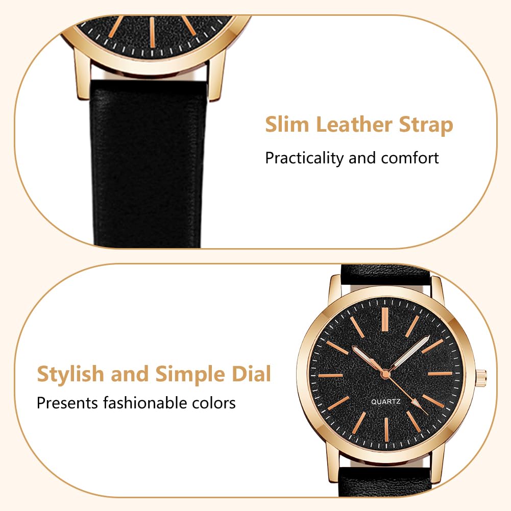 Montre Femme Élégante O – Bracelet en Cuir & Cadran Étoilé Quartz