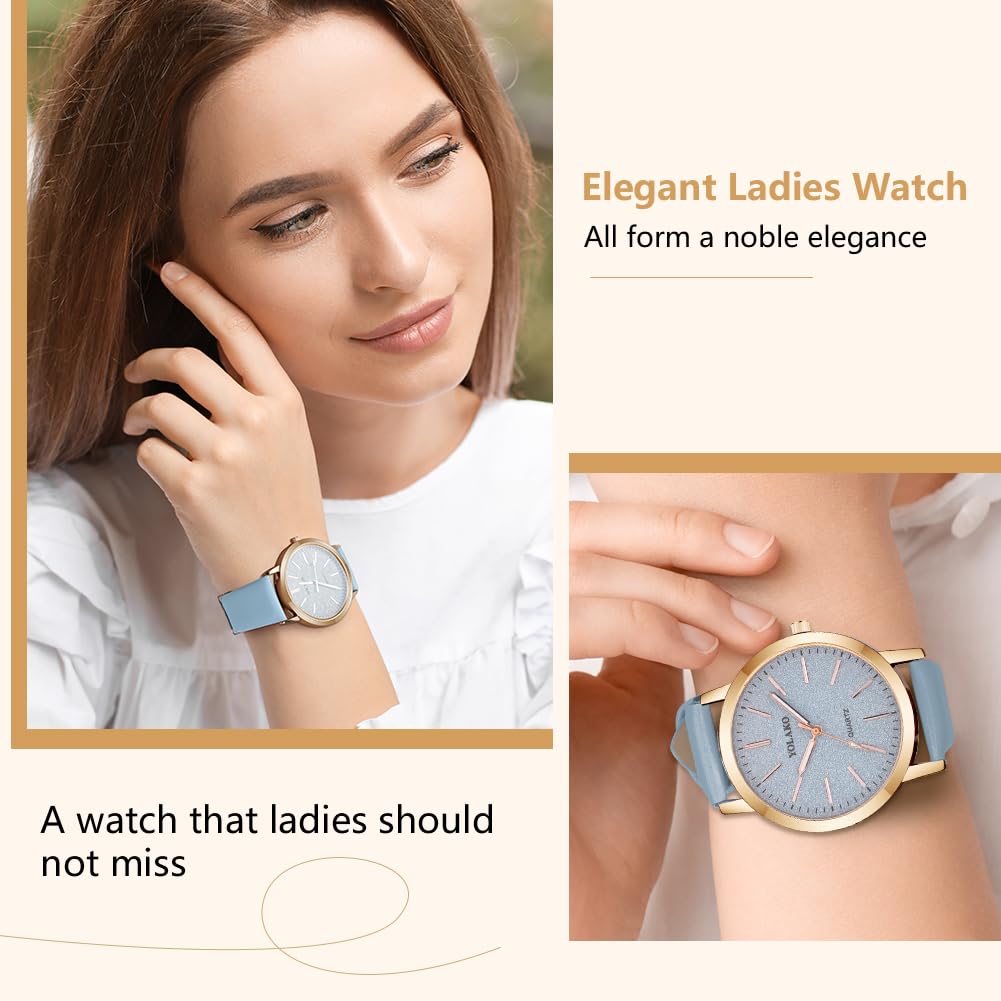 Montre Femme Élégante O – Bracelet en Cuir & Cadran Étoilé Quartz