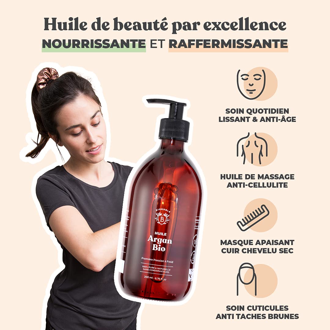 Huile de Ricin Bio – Pousse Cheveux, Cils & Barbe | 100ml Bionoble