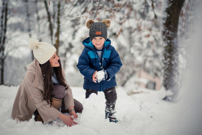 3 in 1 Winter Hat and Scarf Gloves Set, Knitted Warm Neck Warmer with Lining, Children's Winter Hat with Pompom, Winter Set for Girls and Boys 2-6 Years