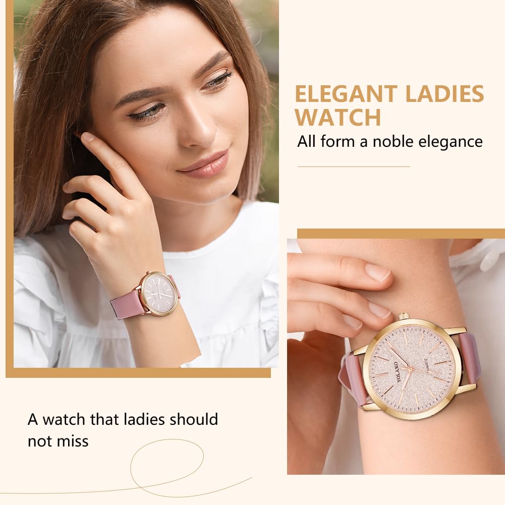 Montre Femme Élégante O – Bracelet en Cuir & Cadran Étoilé Quartz