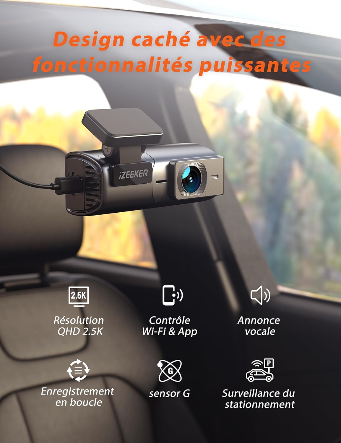 Dashcam Voiture 2.5K Ultra HD 🚗 | WiFi + Vision Nocturne | Sécurité 24h