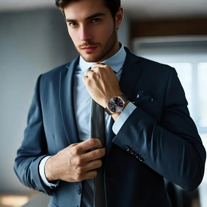 Montre Homme LIGE – Quartz Étanche 3ATM | Acier Inoxydable & Calendrier