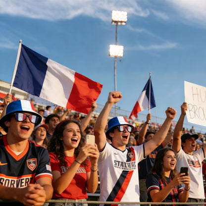 Kit Supporter France – Set 6 Pièces : 1 Bob + 2 Bracelets Drapeau Français Lunette