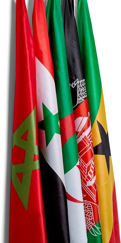 Drapeau Maroc 150x90 cm - Cape Drapeau Marocain 100% Polyester Avec Manches Intégrées - Body Flag 80g pour Rassemblements et Festivals