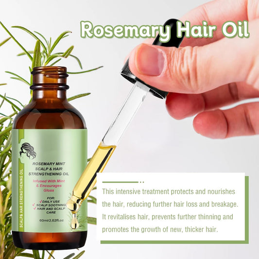 2 Pièces Huile de Romarin Naturelle pour Cheveux