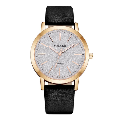 Montre Femme Élégante O – Bracelet en Cuir & Cadran Étoilé Quartz