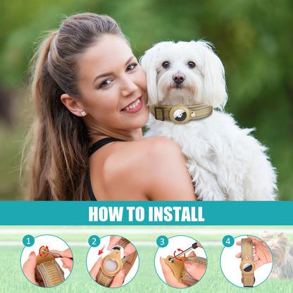 Collier Chien Compatible AirTag – Réfléchissant & Ajustable
