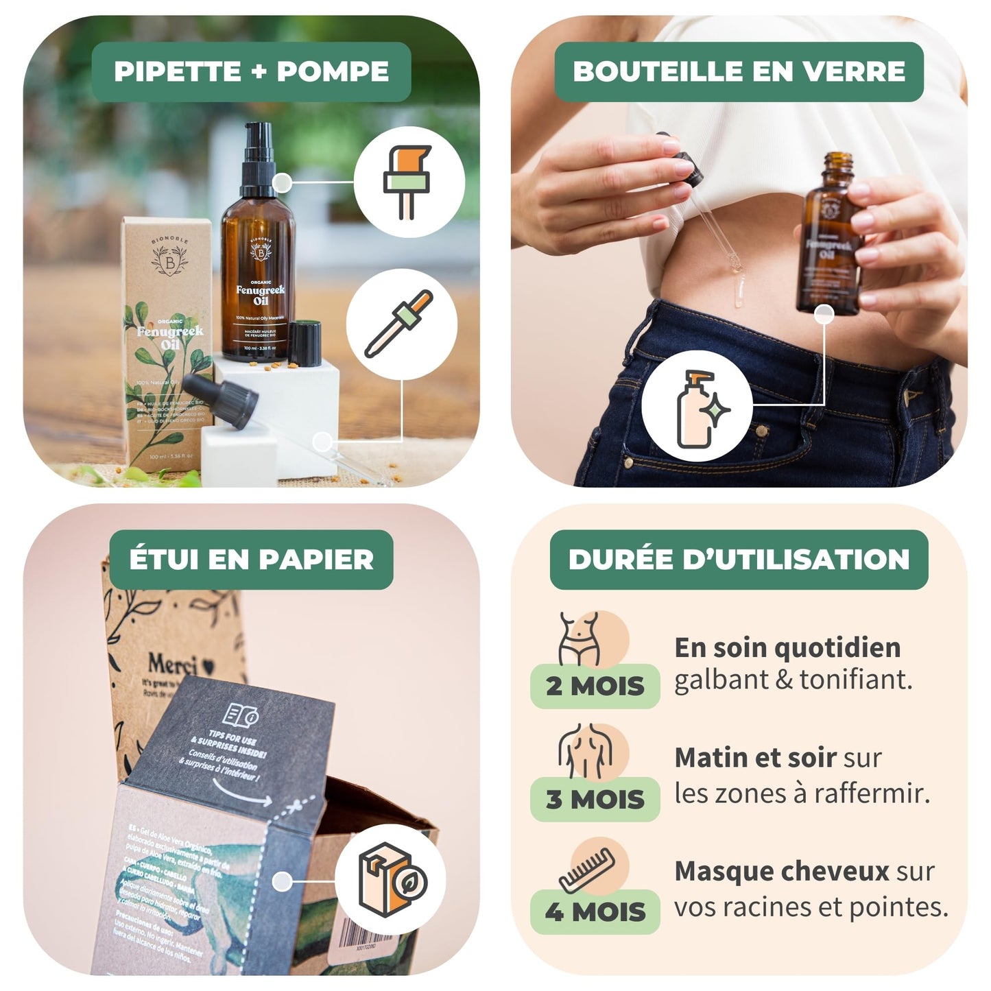 Huile de Ricin Bio – Pousse Cheveux, Cils & Barbe | 100ml Bionoble