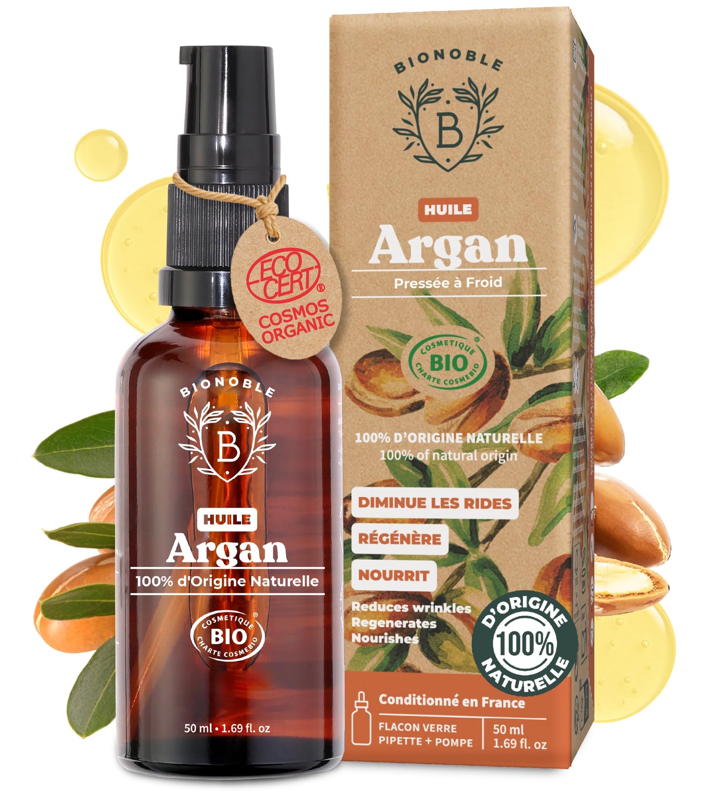 Huile de Ricin Bio – Pousse Cheveux, Cils & Barbe | 100ml Bionoble