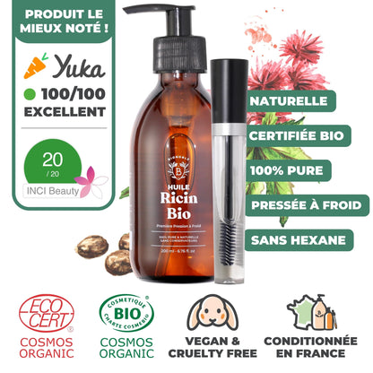 Huile de Ricin Bio – Pousse Cheveux, Cils & Barbe | 100ml Bionoble