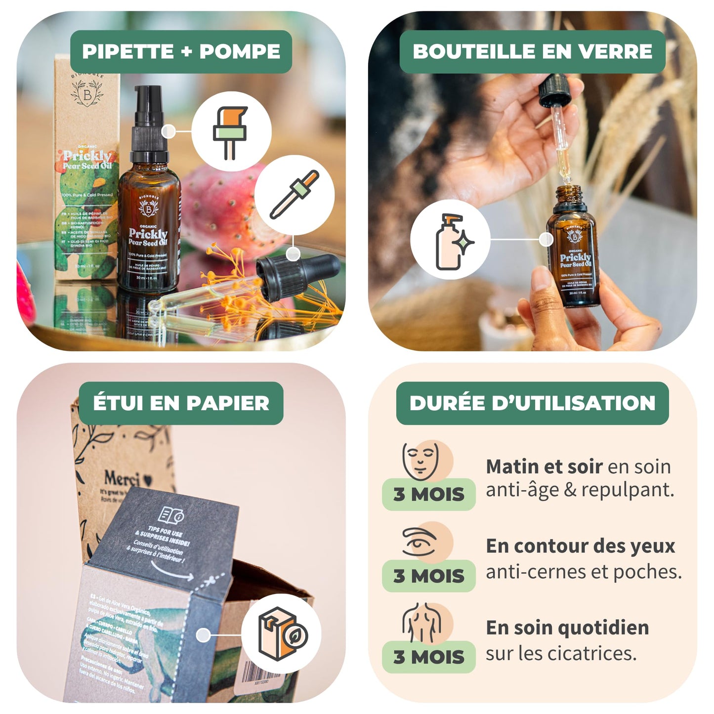 Huile de Ricin Bio – Pousse Cheveux, Cils & Barbe | 100ml Bionoble