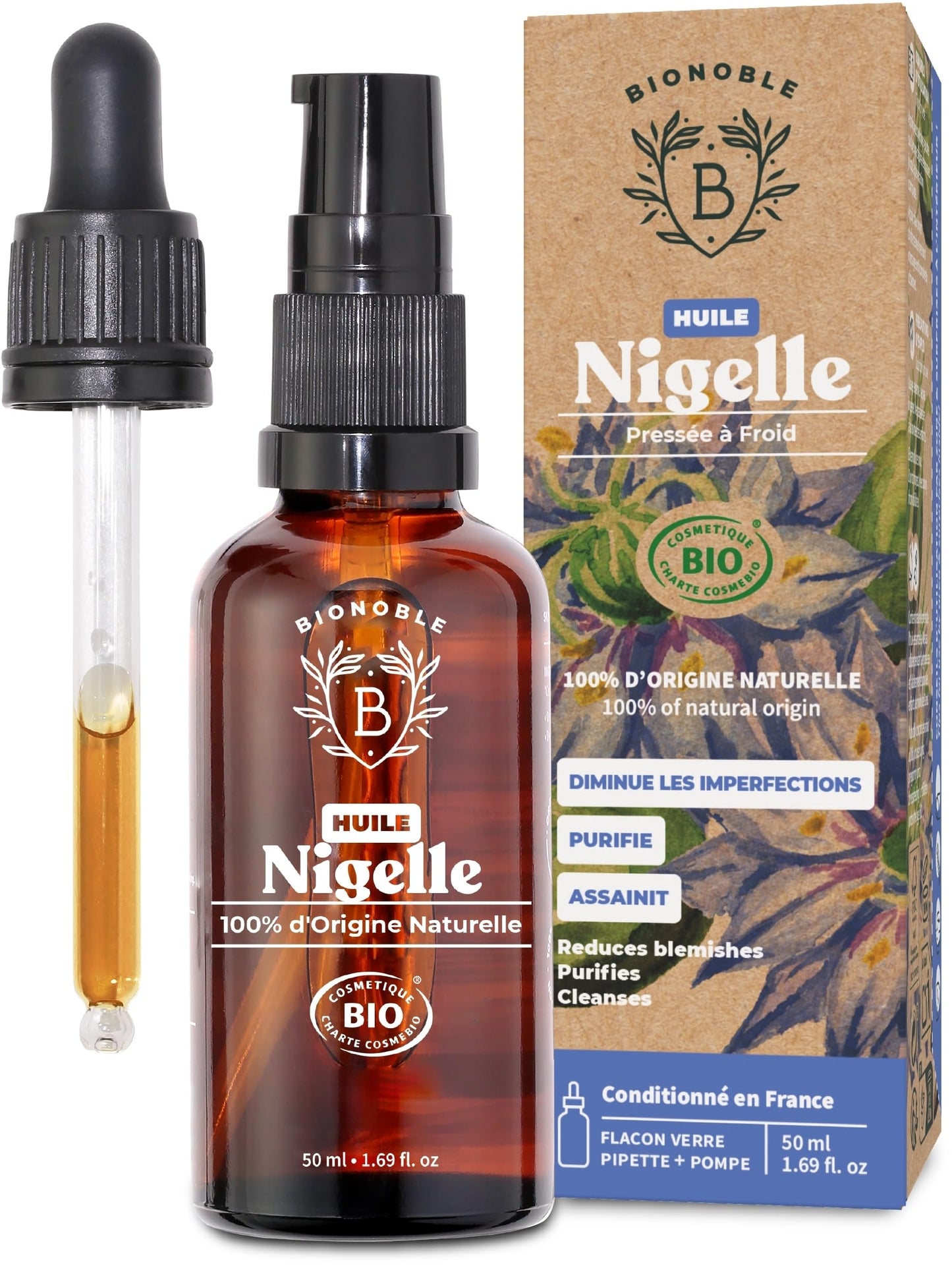 Huile de Ricin Bio – Pousse Cheveux, Cils & Barbe | 100ml Bionoble