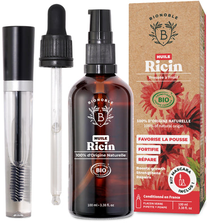Huile de Ricin Bio – Pousse Cheveux, Cils & Barbe | 100ml Bionoble