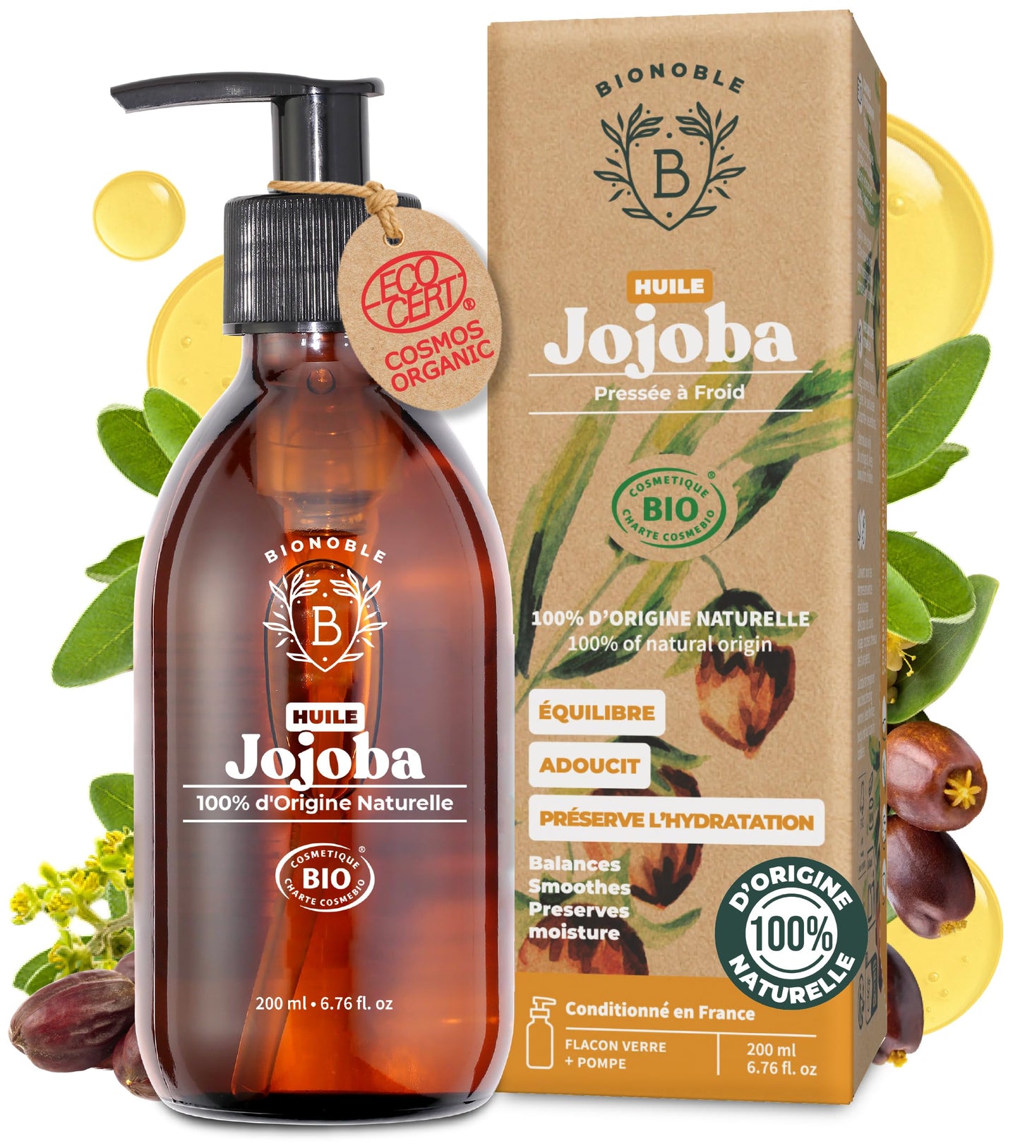 Huile de Ricin Bio – Pousse Cheveux, Cils & Barbe | 100ml Bionoble