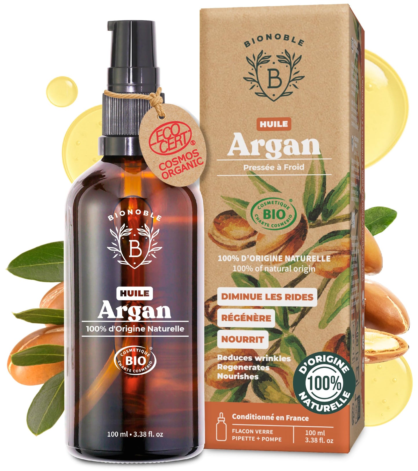 Huile de Ricin Bio – Pousse Cheveux, Cils & Barbe | 100ml Bionoble