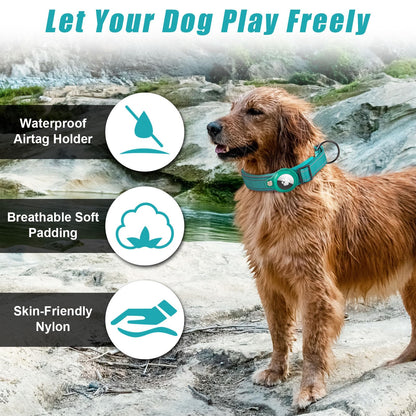 Collier Chien Compatible AirTag – Réfléchissant & Ajustable