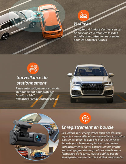 Dashcam Voiture 2.5K Ultra HD 🚗 | WiFi + Vision Nocturne | Sécurité 24h