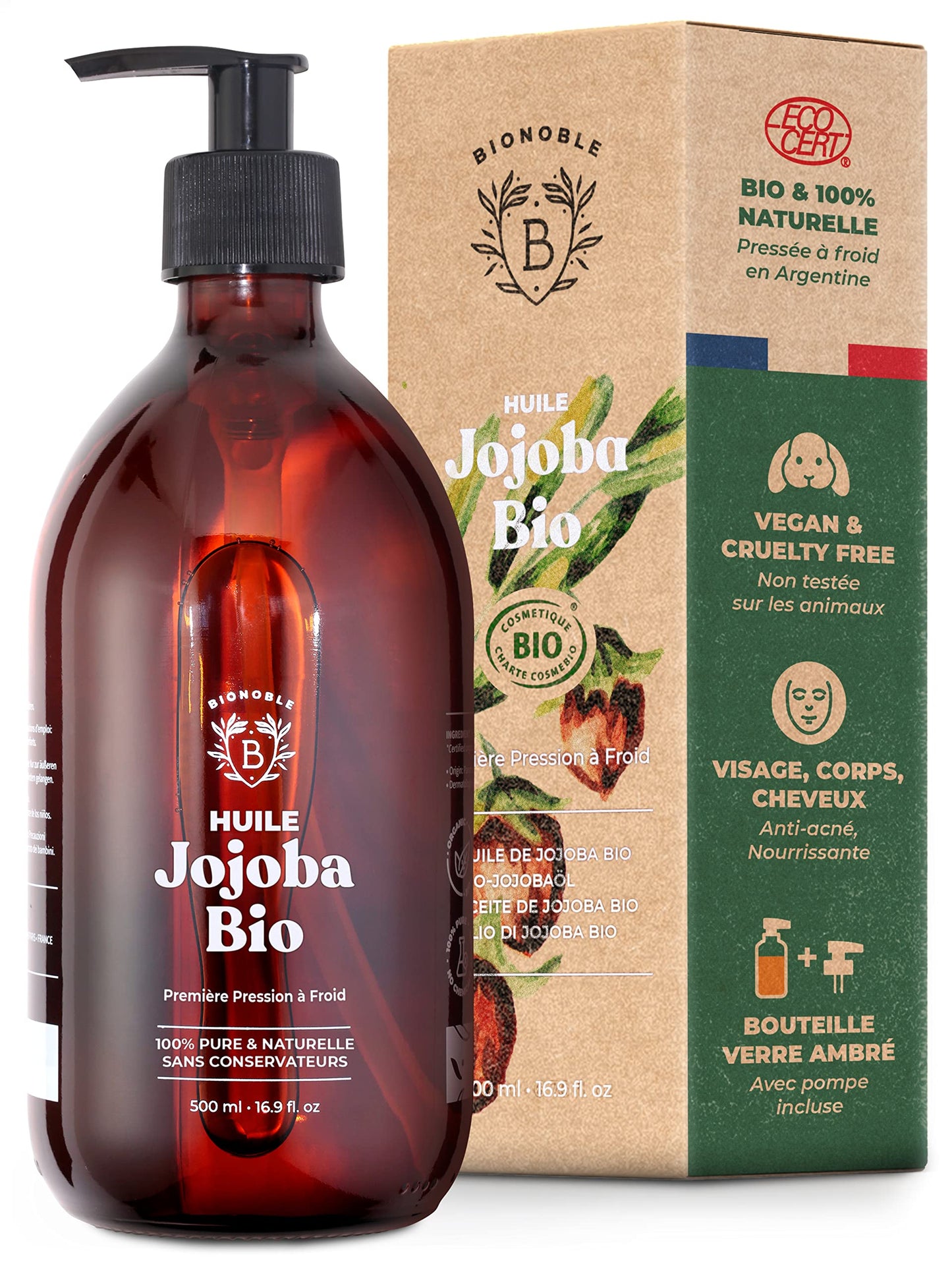 Huile de Ricin Bio – Pousse Cheveux, Cils & Barbe | 100ml Bionoble