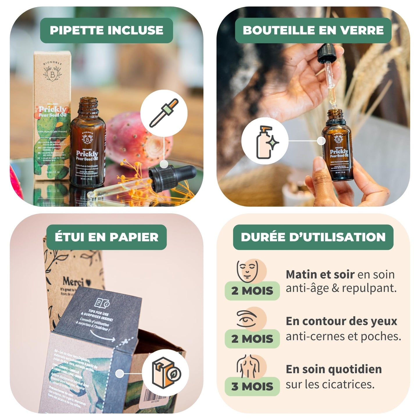 Huile de Ricin Bio – Pousse Cheveux, Cils & Barbe | 100ml Bionoble