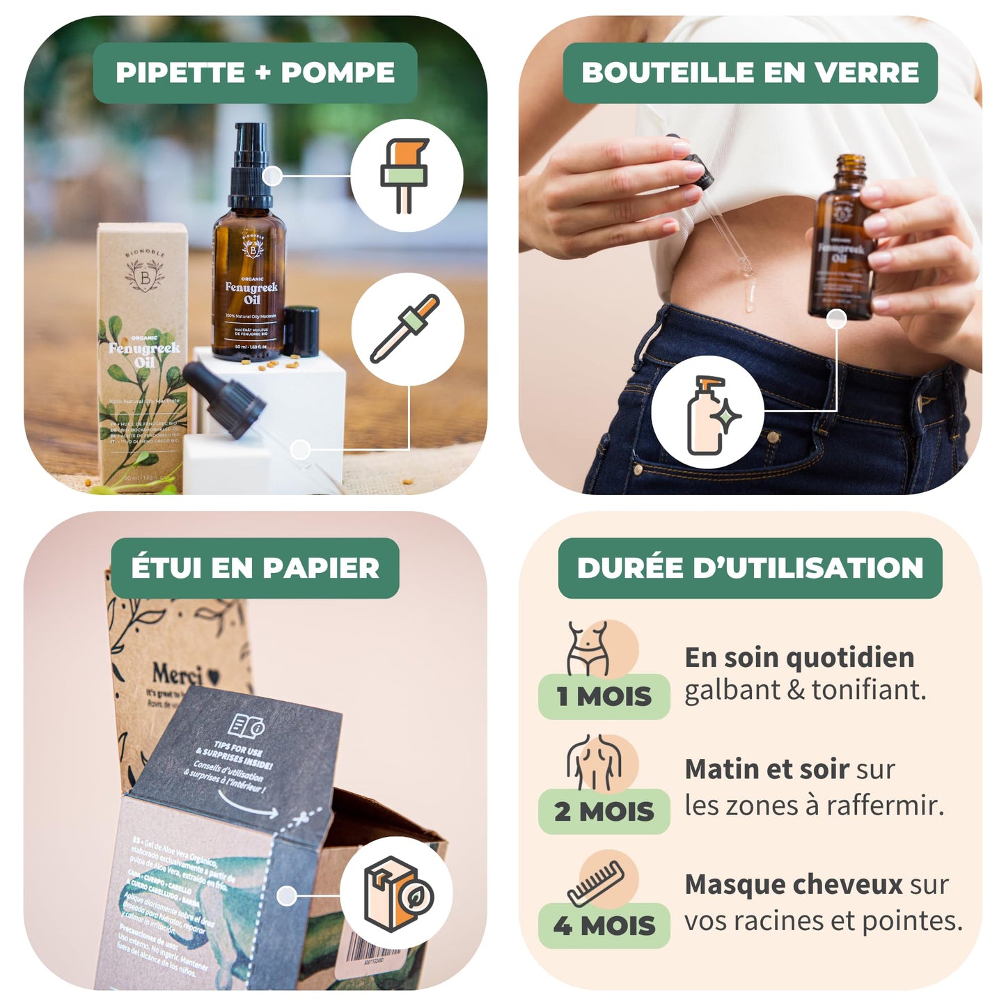 Huile de Ricin Bio – Pousse Cheveux, Cils & Barbe | 100ml Bionoble