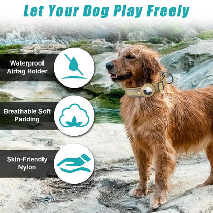 Collier Chien Compatible AirTag – Réfléchissant & Ajustable