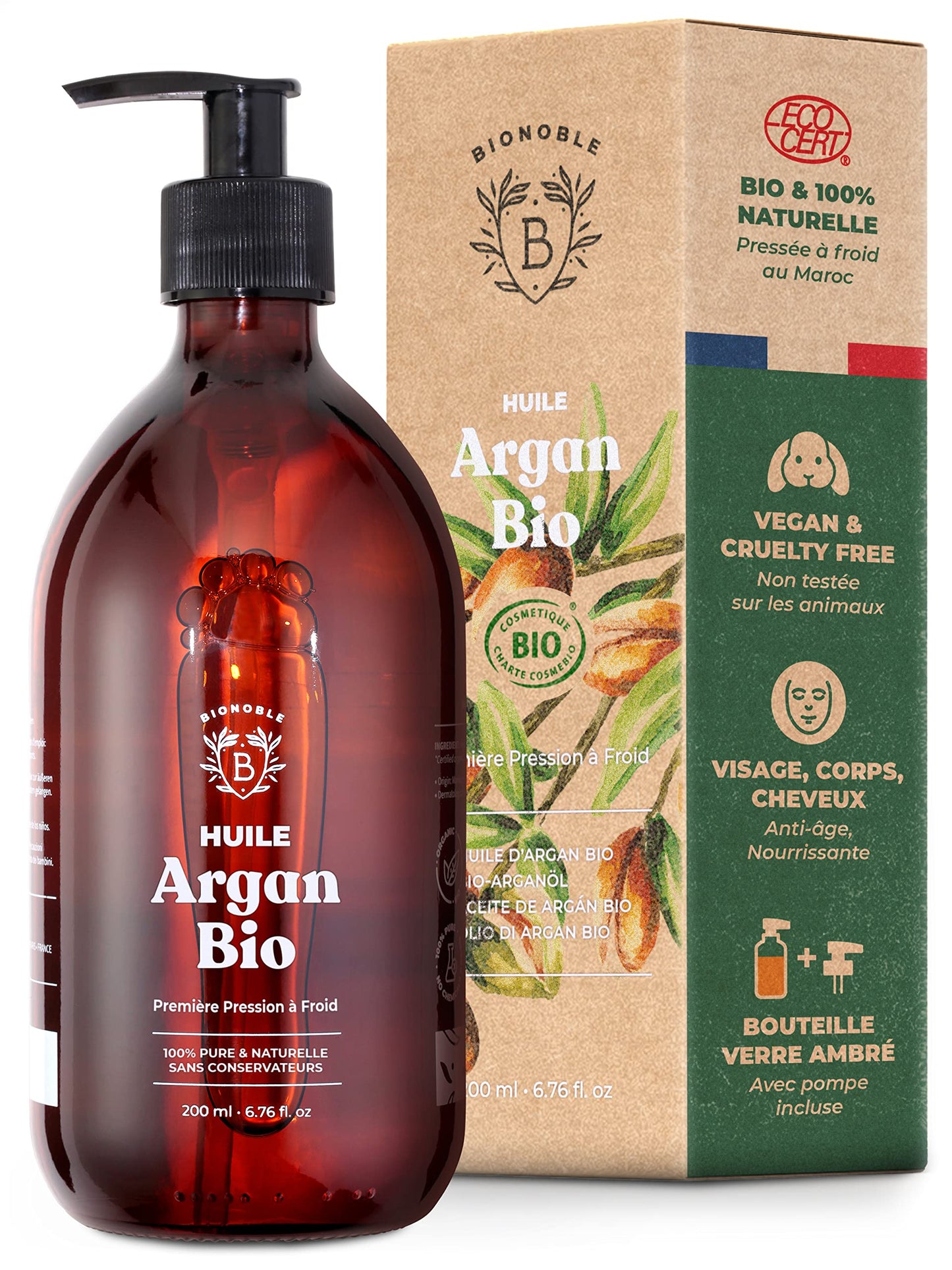 Huile de Ricin Bio – Pousse Cheveux, Cils & Barbe | 100ml Bionoble