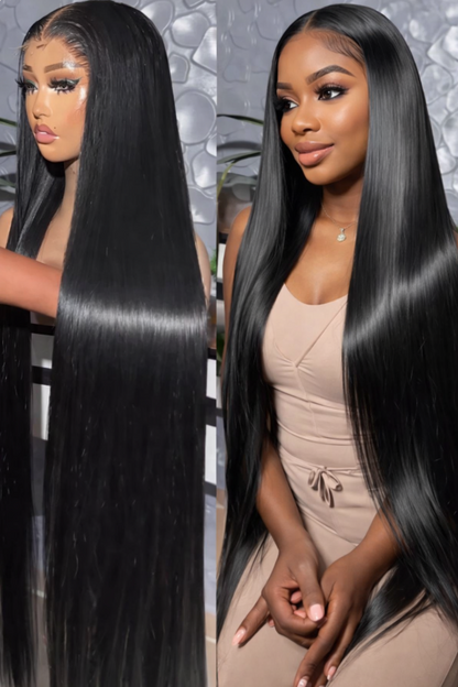 30 Inch Bone Straight HD Lace Front Wig – 220% Density Brazilian Human Hair, 13x4 / 13x6 Transparent Lace