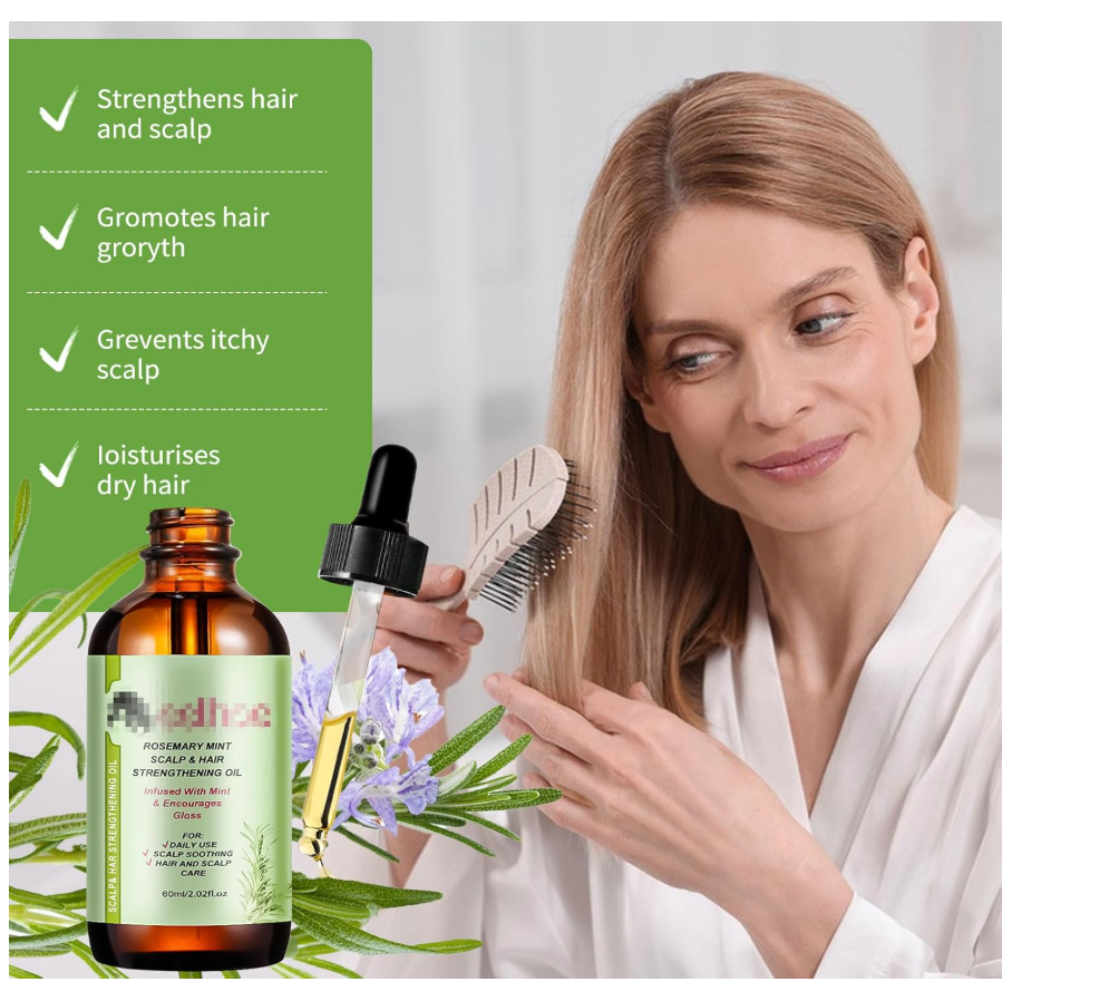 2 Pièces Huile de Romarin Naturelle pour Cheveux