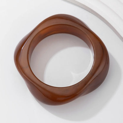 Bracelet Manchette Résine Vintage – Style Punk Géométrique